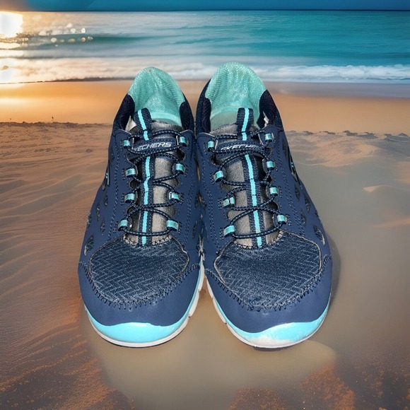 Skechers Air Cooled Memory Foam Womens Shoes Sz 8 SN 22604 Gym Yoga Shoe Comfy - Picture 1 of 16